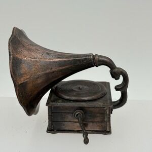 VTG Durham Industries Copper Gramophone Phonograph Metal Decor Hong Kong 5402